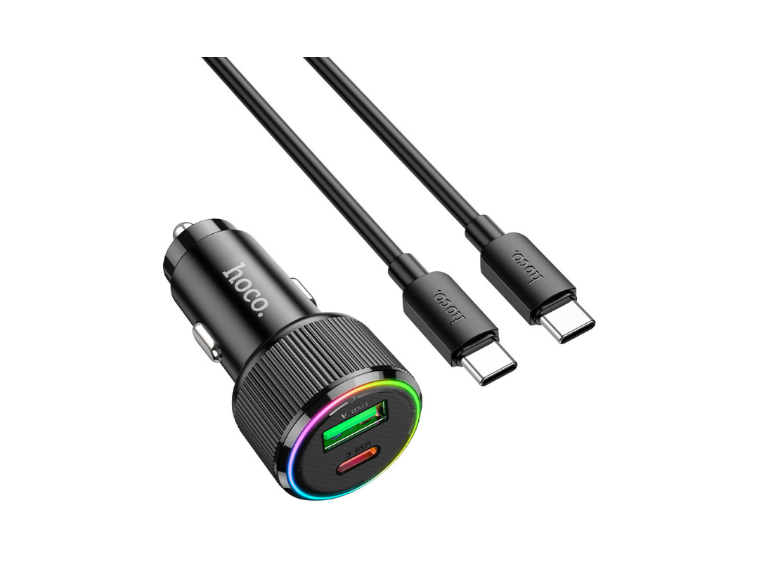 Hoco Car Charger NZ14A Guerrero 38W with Dual Ports & Cable Set Hoco Car Charger NZ14A Guerrero 38W with Dual Ports & Cable Set